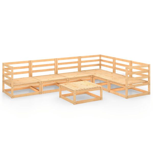 vidaXL Garden Lounge Set Natural Wood Solid Pinewood Medium Modular