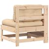 vidaXL Garden Sofa Beige Solid pine wood 27.2 x 24.4 x 27.8 in Modular