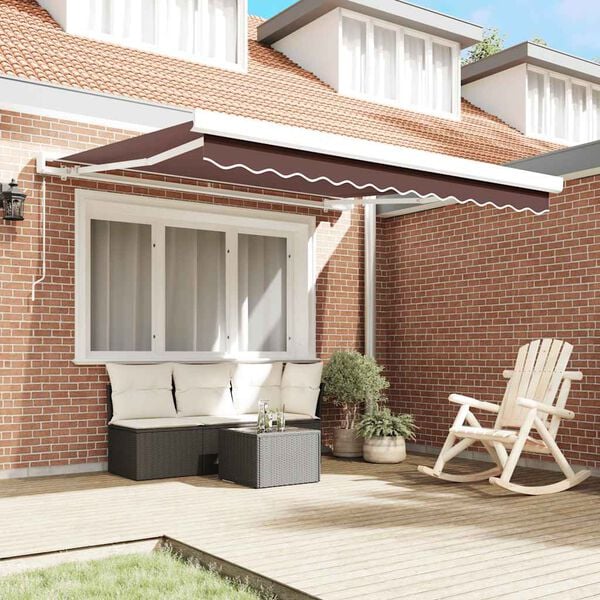 vidaXL Retractable Awning Brown
