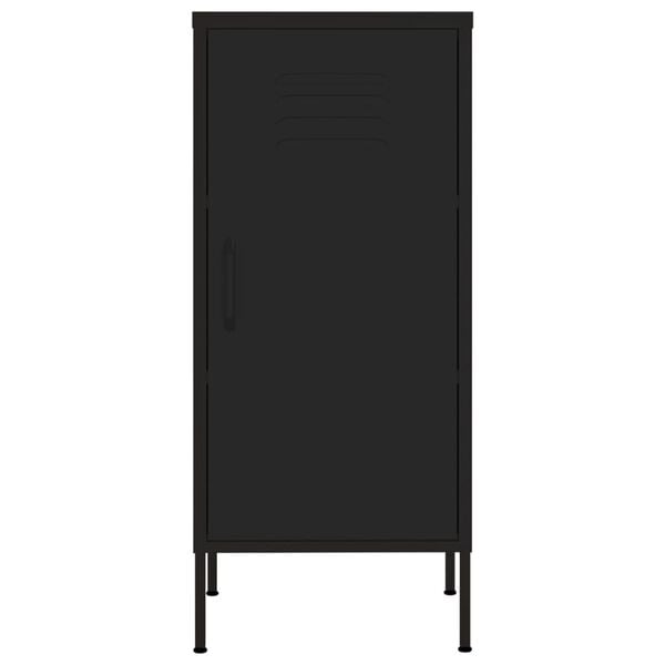 vidaXL Storage Cabinet Black Steel Medium Storage Cabinet Rectangular
