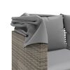 vidaXL Garden Sofa Grey PE rattan 3-seater Retractable Outdoor Sofa