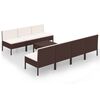 vidaXL Garden Lounge Set Brown, Cream White