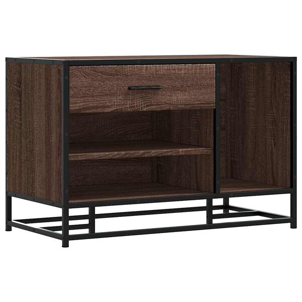 vidaXL Shoe Bench Brown Oak Engineered Wood Compact Shoe Bench