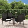 vidaXL Garden Dining Set Black and Cream White