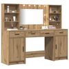 vidaXL Dressing Table Set with LED 3 pcs Artisan Oak Engineered Wood