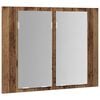 vidaXL LED Mirror Cabinet Old wood Engineered wood, Safety glass