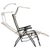 vidaXL Deck Chair Cream Textilene, powder-coated steel Standard Foldable