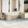 vidaXL Garden Sofa Set Beige Poly Rattan, Powder-Coated Steel Large