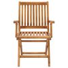 vidaXL Patio Chair Set of 4 Natural Teak Teak wood, Polyester Medium
