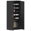 vidaXL Shoe Cabinet with Door Black 80 x 39 x 180 cm Engineered wood
