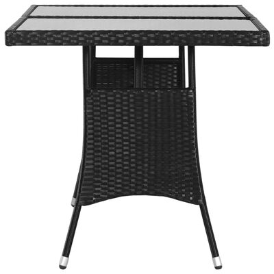 vidaXL Patio Table Black 55.1"x31.5"x29.1"Poly Rattan