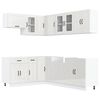 vidaXL Kitchen Cabinet Set Gloss White Engineered wood and glass