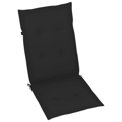 vidaXL Patio Chairs 6 pcs with Black Cushions Solid Teak Wood