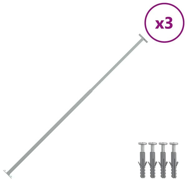 vidaXL Adjustable Security Window Bars 3 pcs 28"-47.2"