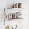 vidaXL Wall Shelf Silver Stainless Steel 19.7 x 9.3 in Wall Mounting