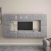 vidaXL 8 Piece TV Stand Set Concrete Gray Engineered Wood