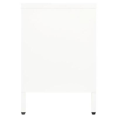vidaXL TV Cabinet White 41.3"x13.8"x20.5" Steel and Glass