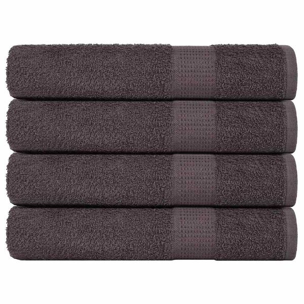 vidaXL Sauna Towel Set of 4 Anthracite 100% Cotton 31.5 x 78.7 in