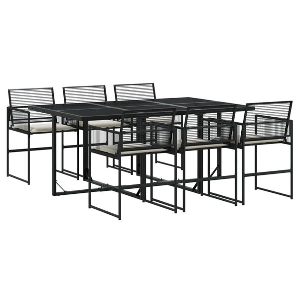 vidaXL Garden Dining Set Black, Cream White