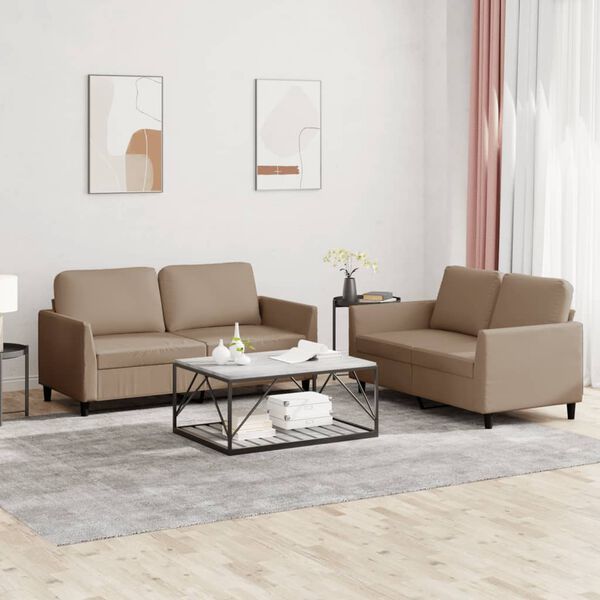 vidaXL Sofa Set Cappuccino