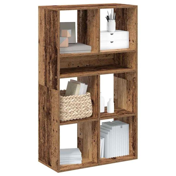 vidaXL Book Cabinet Old Wood Engineered Wood Tall Book Cabinet