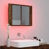 vidaXL LED Mirror Cabinet Smoked oak Engineered wood 23.6 x 4.7 x 17.7 in