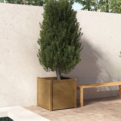 vidaXL Garden Planter Honey Brown 23.6"x23.6"x23.6" Solid Wood Pine