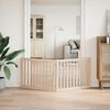 vidaXL Dog Gate Set of 2 Natural Solid Poplar wood