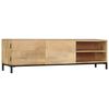 vidaXL TV Stand Natural Mango Wood Solid Mango Wood and Iron Standard