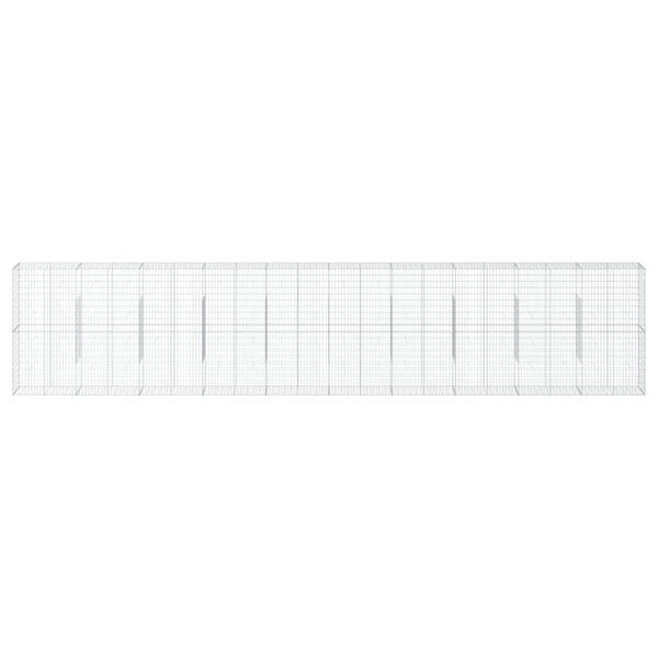 vidaXL Gabion Basket Silver Galvanized Iron 39.4 x 19.7 x 7.9 in