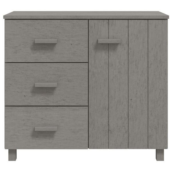 vidaXL Sideboard HAMAR Light Gray 35.4"x15.7"x31.5" Solid Pinewood