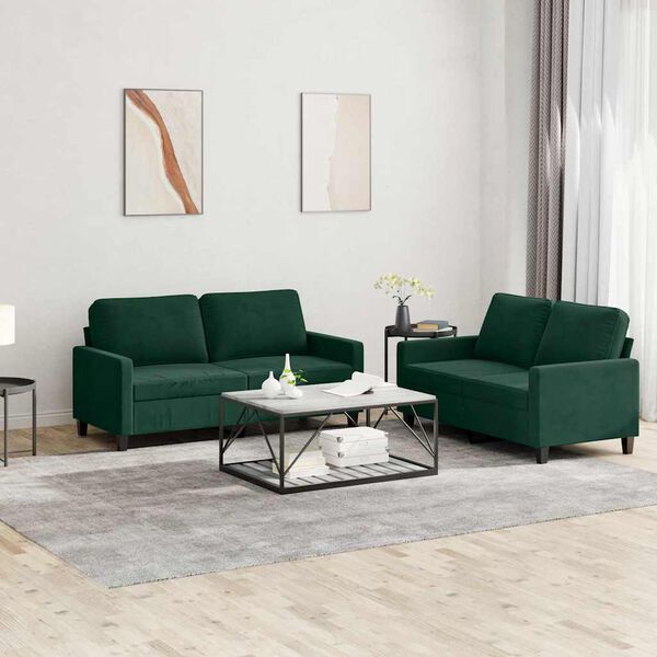 vidaXL Sofa Set Dark Green