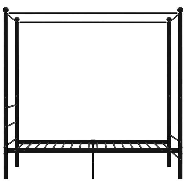 vidaXL Bed Frame Black Powder-coated metal Twin Durable Bed Frame