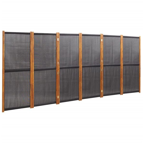 vidaXL 6-Panel Room Divider Black 165.4"x70.9"