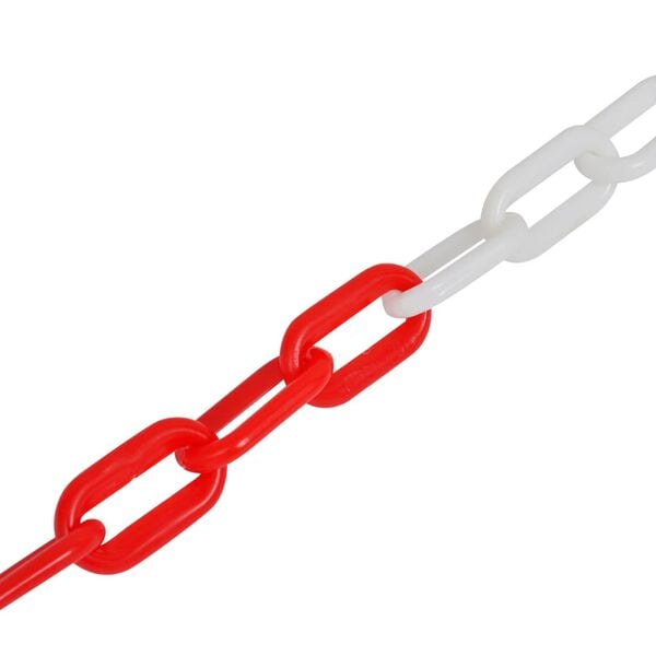 vidaXL Warning Chains 2 pcs Red and White Plastic 98.4 '(2x141816)
