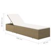 vidaXL Sunlounger Brown and cream white PE rattan, powder-coated steel
