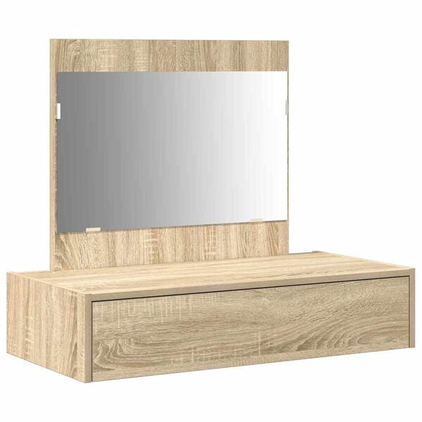 vidaXL Dressing Table Brown 32.68 x 15.75 x 27.56 in Engineered Wood
