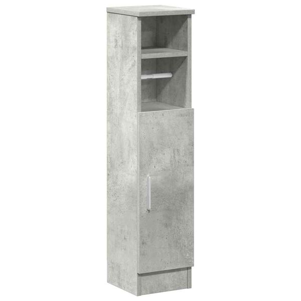 vidaXL Bathroom Cabinet Concrete Grey Engineered Wood Slim