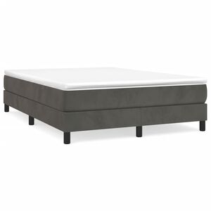 vidaXL Bed Frame Dark grey Velvet (100% polyester), Plywood, Engineered Wood