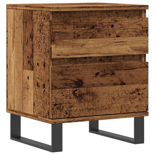 vidaXL Bedside Cabinet Old wood Engineered wood, metal Small
