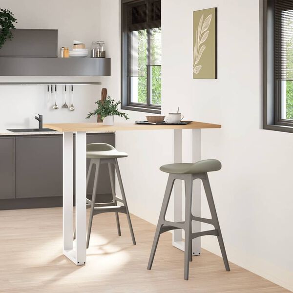 vidaXL Coffee Table Leg Set of 2 White Powder-coated steel Standard