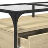 vidaXL Coffee Table Sonoma oak Engineered wood, steel, glass