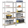 vidaXL 5-Layer Storage Shelves 2 pcs Silver Steel&Engineered Wood