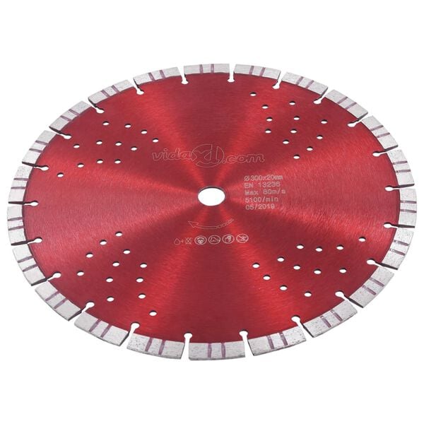 vidaXL Diamond Cutting Disc with Turbo and Holes Steel 11.81 "