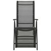 vidaXL Garden Chair Set of 2 Black Powder-coated aluminum, textilene