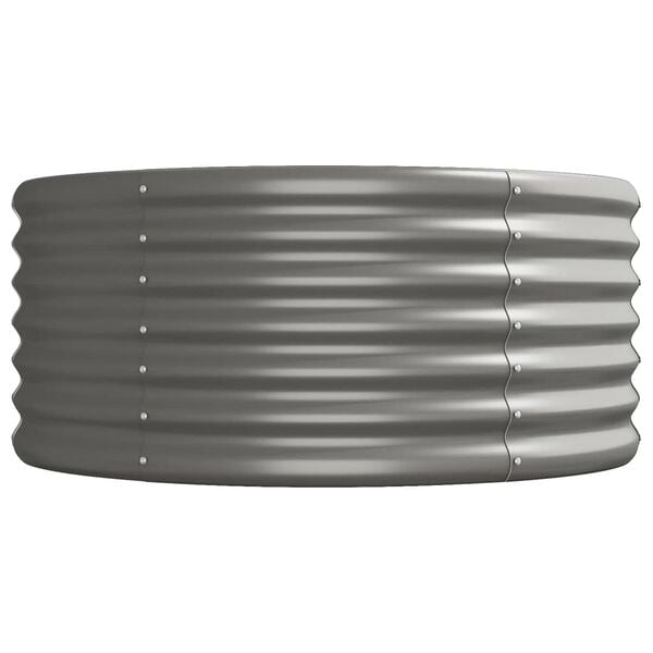 vidaXL Garden Raised Bed Grey Powder-coated steel Extra Large Tough