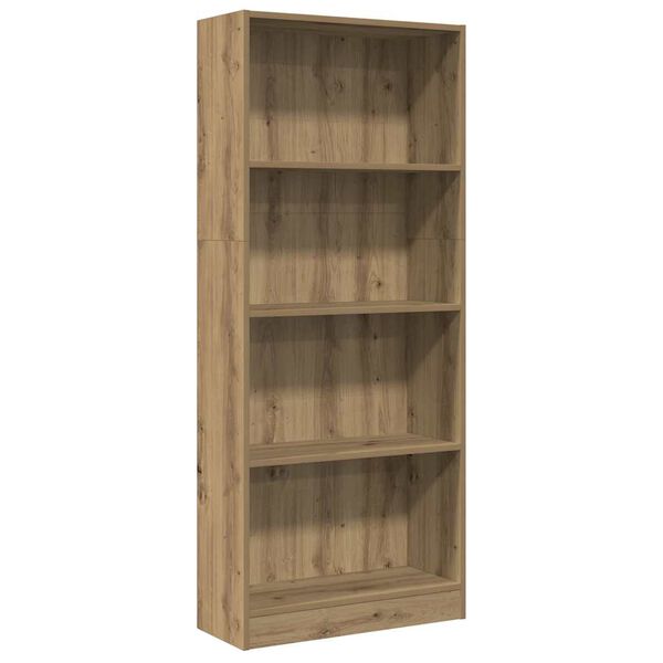 vidaXL Bookcase Artisan oak Engineered wood 23.6x9.4x56.3 in Bookcase