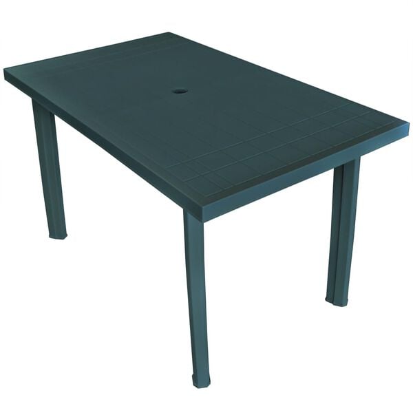 vidaXL Garden Table Green Plastic Medium Garden Table Rectangular