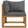 vidaXL Garden Lounge Set Natural wood + Dark grey (cushions)