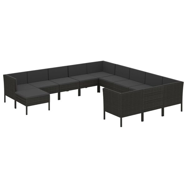 vidaXL Garden Lounge Set Black